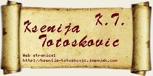Ksenija Totošković vizit kartica